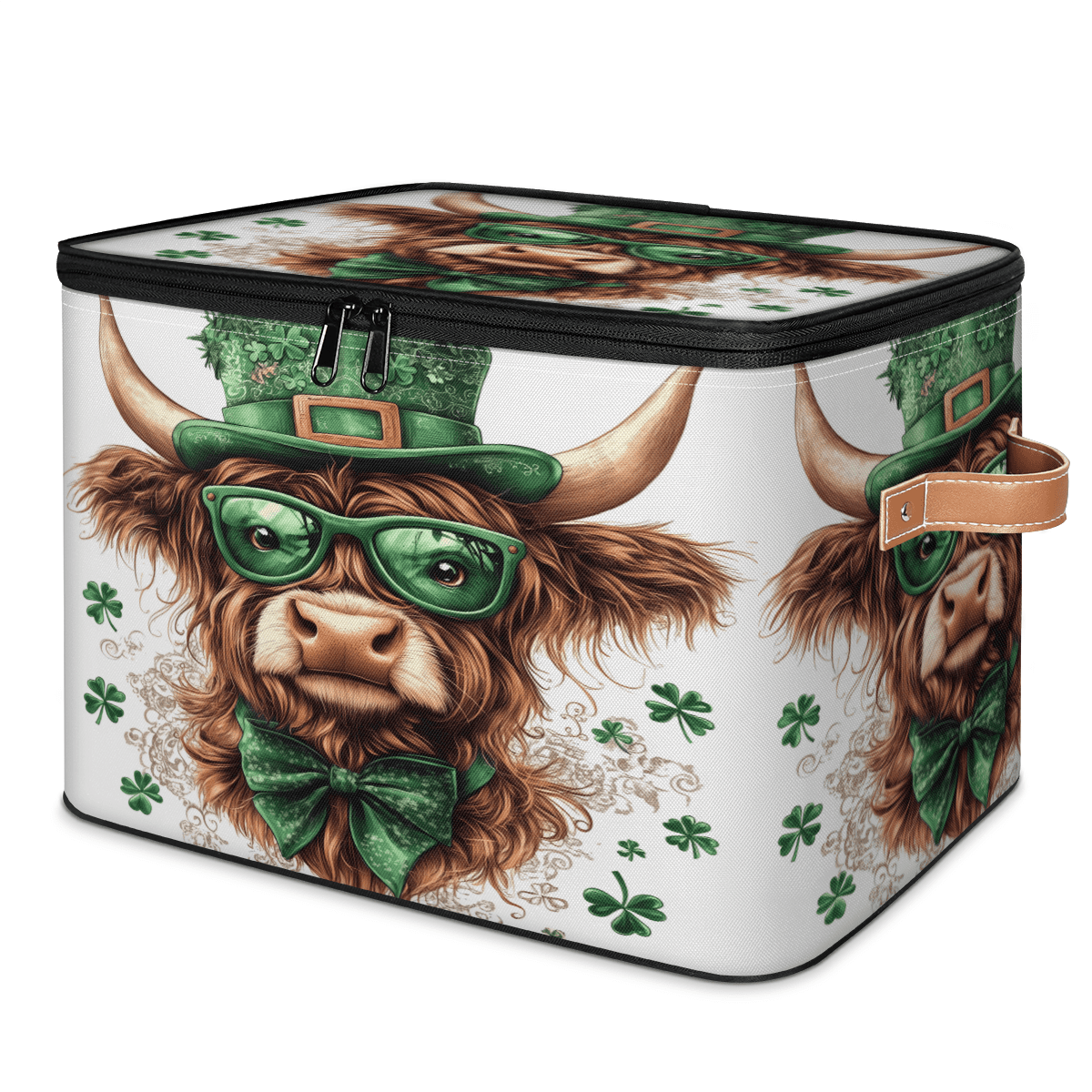 ADECORIVY Highland Cow Storage Bin with Lid Fabric Hat Cattle St ...