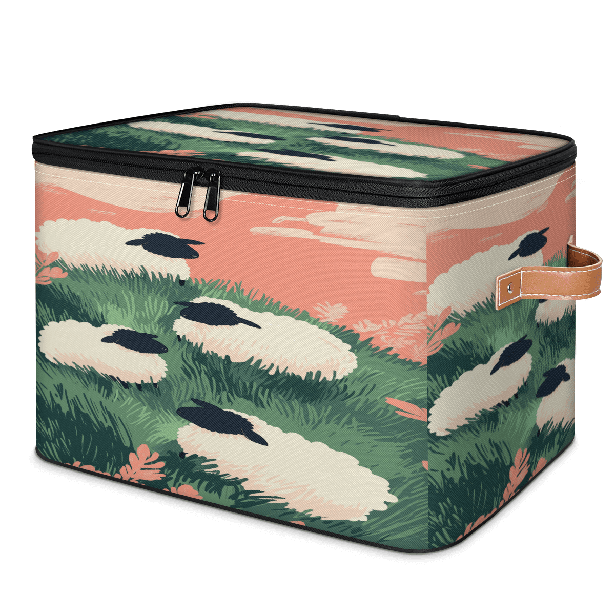 ADECORIVY Lamb Sheep Storage Bin with Lid Fabric Farmhouse Animal ...