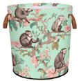 ADECORIVY Monkey Tree Flower Laundry Basket, Foldable Laundry Hamper ...