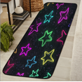 thumbnail image 1 of ADECORIVY Neon Stars Hallway Runner Rug 2x6 Washable Kitchen Runner Non Slip Laundry Room Bathroom Rug Rainbow Stars Soft Carpet for Living Room Entryway Mat, 1 of 8