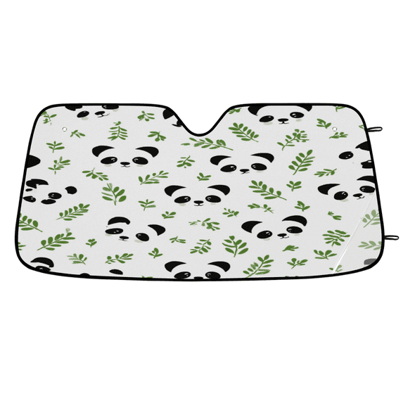 ADECORIVY Panda Leaf Green Car Windshield Sun Shade, Front Window Car ...