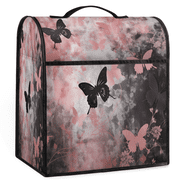 ADECORIVY Pink Black Butterfly Stand Mixer Dust Cover with Top Handle for KitchenAid 6-8 Quart Bowl-Lift