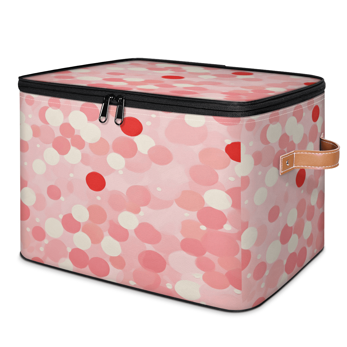 ADECORIVY Pink Polka Dot Storage Bin with Lid, Decorative Storage Boxes ...