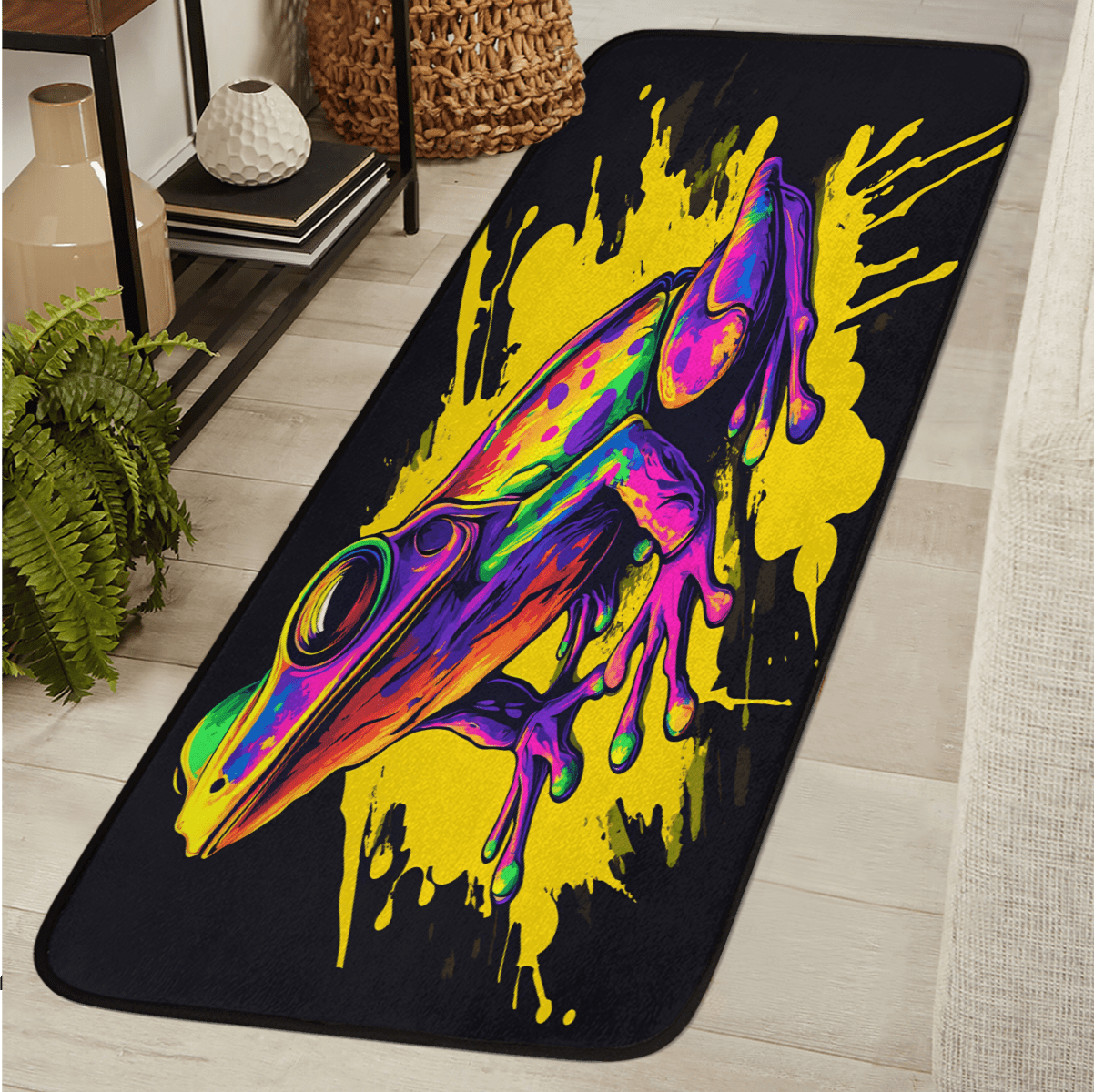 Silly Runner Rug ADECORIVY Rainbow Frog Funny Hallway Runner Rug 2x6 Washable Kitchen ...