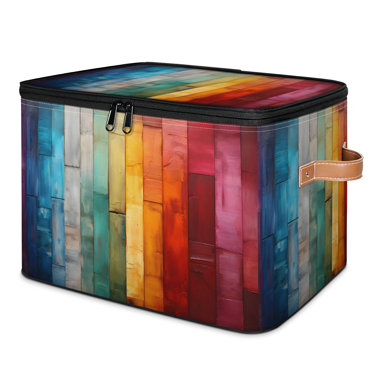 ADECORIVY Rainbow Wood Storage Bin with Lid, Decorative Storage Boxes ...