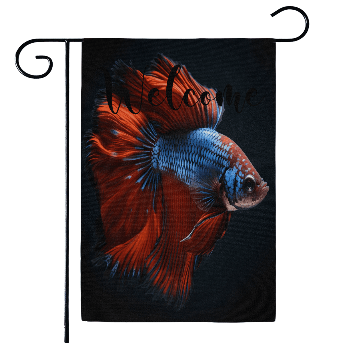 ADECORIVY Red Blue Betta Fish Welcome Garden Flag 12x18 Inch Double ...