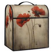 ADECORIVY Retro Poppy Flower Stand Mixer Dust Cover with Top Handle for KitchenAid 6-8 Quart Bowl-Lift