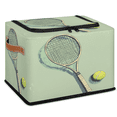 thumbnail image 1 of ADECORIVY Retro Tennis Ball Fabric Storage Bin with Lid, Decorative Closet Shelf Organizers, Tennis Racket Foldable Basket Box Clothes Storage Bin with Handles, 1 of 8
