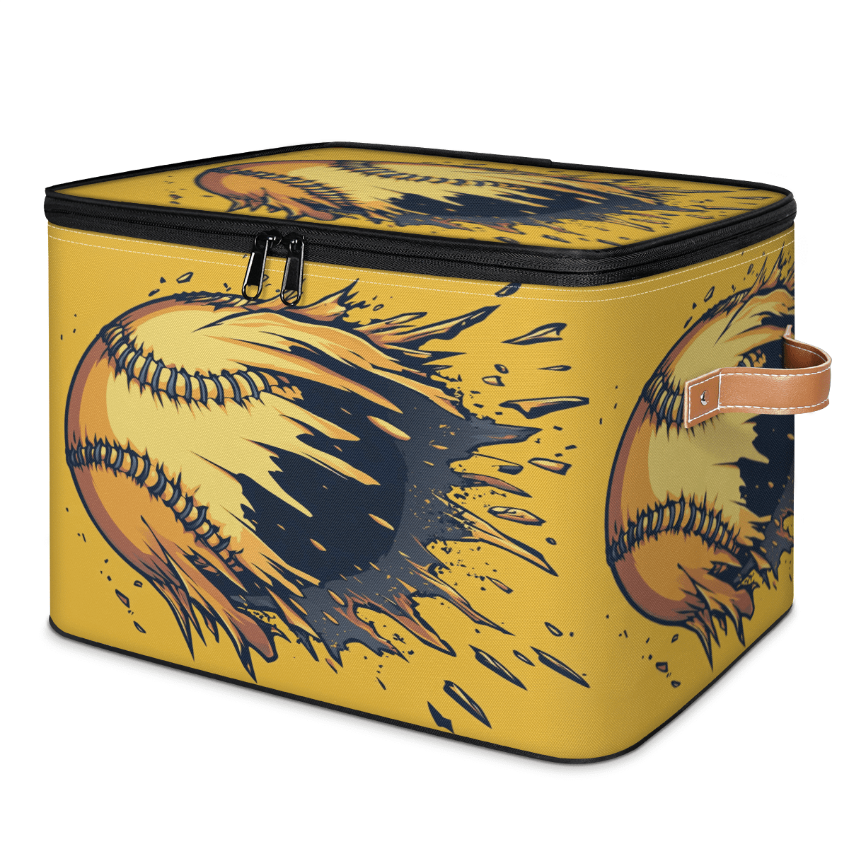 ADECORIVY Softball Storage Bin with Lid, Fabric Foldable Shelf Baskets ...