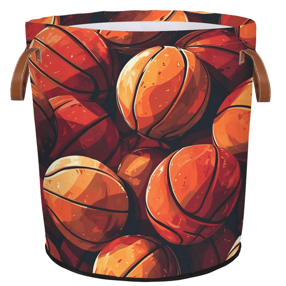 ADECORIVY Sports Basketball Ball Laundry Basket, Foldable Laundry Hamper, Dirty Clothes Hamper Clothes Organizer Basket for Bathroom, Bedroom, Dorm