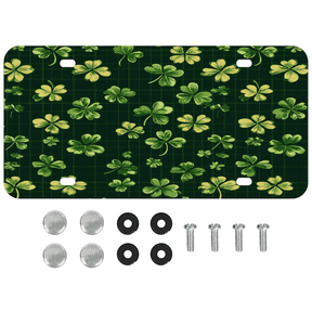 ADECORIVY St.patrick's Day Front License Plate, Shamrocks Green Novelty Vanity Tag Aluminum License Plate with 4 Holes, Metal Car Accessory for Men Women, 6 x 12 Inch