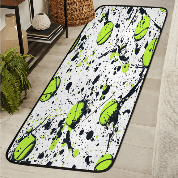 ADECORIVY Tennis Balls Runner Rug 2x6 Washable Runner for Hallway Non-Slip Kitchen Rug Runners Soft Entryway Floor Carpet for Hall Living Room Bedroom