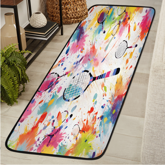 ADECORIVY Tennis Racket Runner Rug 2x6 Washable Runner for Hallway Non-Slip Kitchen Rug Runners Soft Entryway Floor Carpet for Hall Living Room Bedroom
