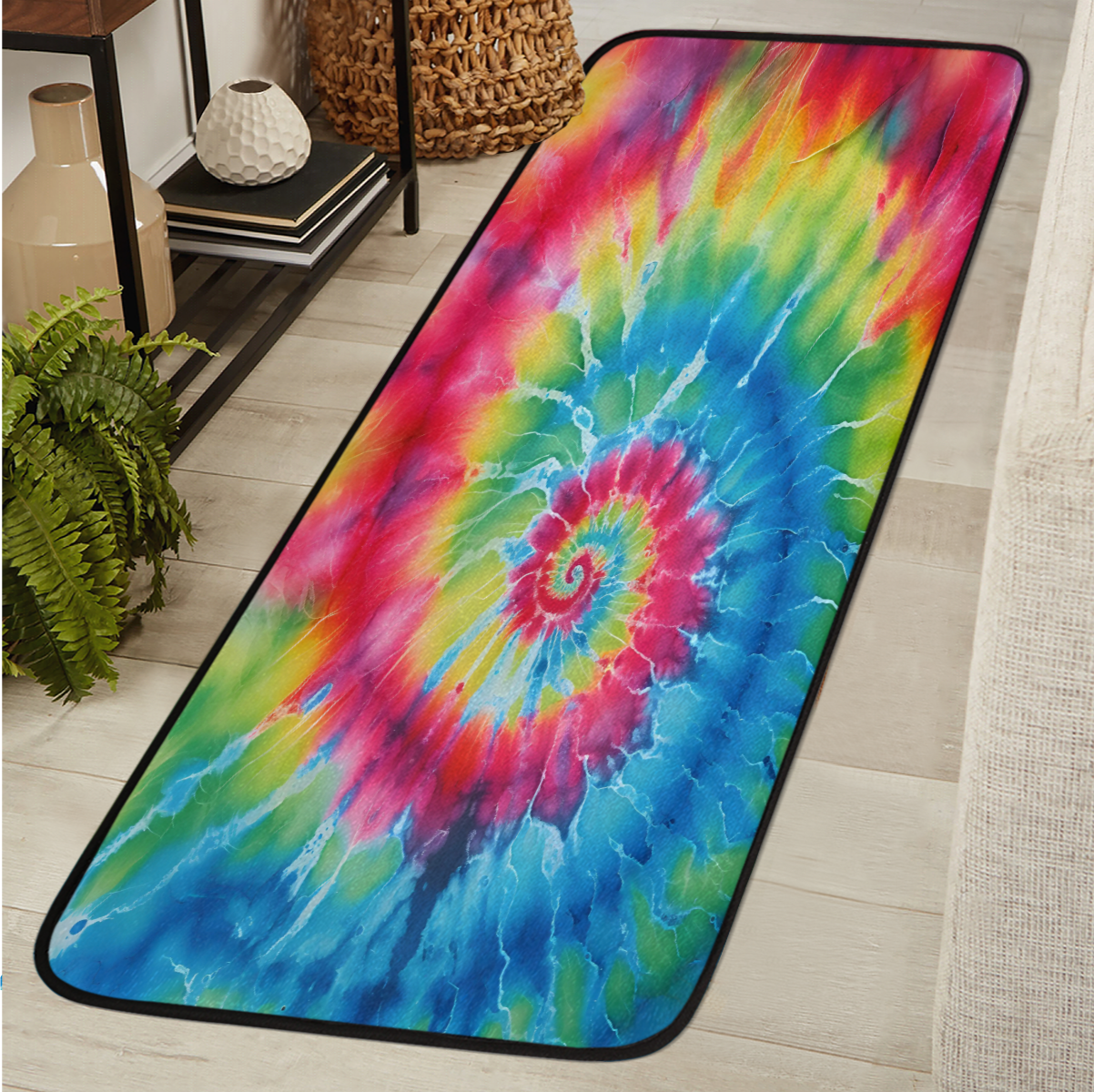 ADECORIVY Tie Dye Rainbow Runner Rug 2x6 Washable Runner for Hallway ...