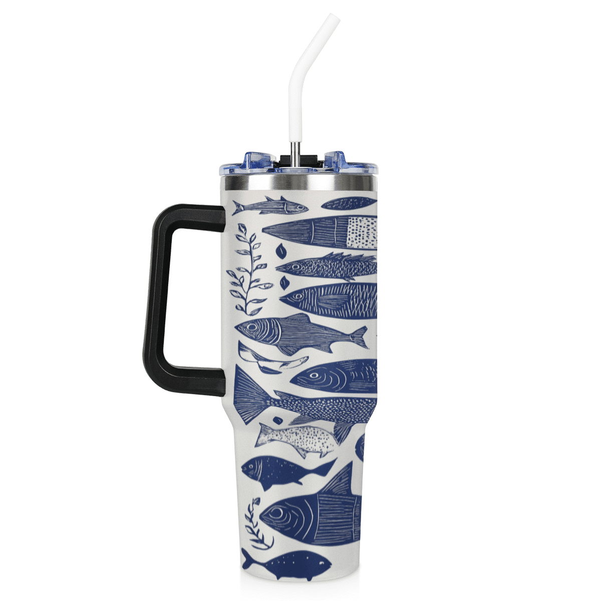 ADECORIVY Tropical Fish Nautical 40 oz Tumbler with Flip Cap Lid ...