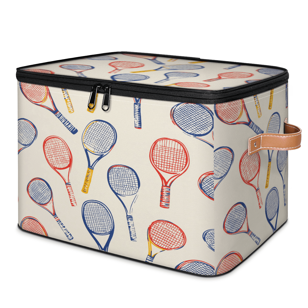 Racket Ralph Box ADECORIVY Vintage Tennis Racket Storage Bin with Lid, Decorative ...