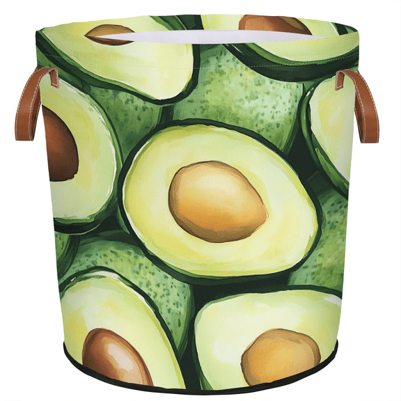 ADECORIVY Watercolor Avocado Laundry Basket, Foldable Laundry Hamper, Dirty Clothes Hamper Clothes Organizer Basket for Bathroom, Bedroom, Dorm