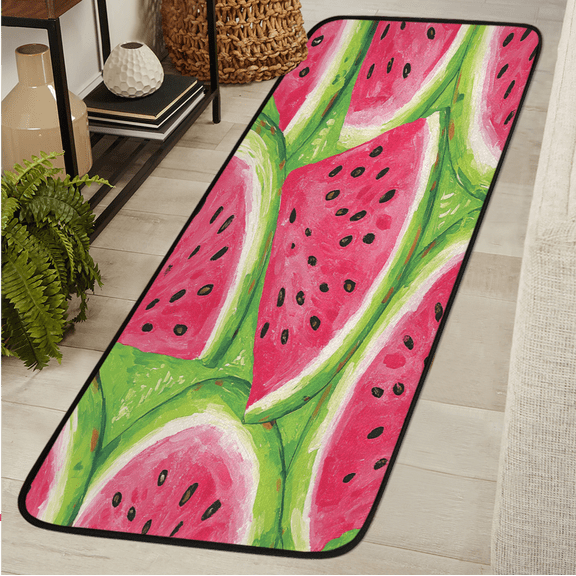 ADECORIVY Watermelon Slice Runner Rug 2x6 Washable Runner for Hallway Non-Slip Kitchen Rug Runners Soft Entryway Floor Carpet for Hall Living Room Bedroom