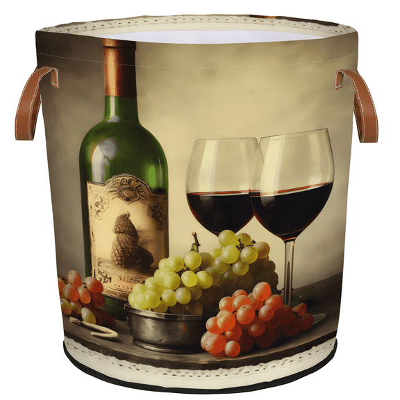 ADECORIVY Wine Grapes Laundry Basket, Foldable Laundry Hamper, Dirty Clothes Hamper Clothes Organizer Basket for Bathroom, Bedroom, Dorm