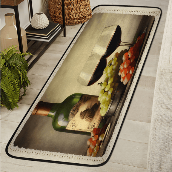 ADECORIVY Wine Grapes Runner Rug 2x6 Washable Runner for Hallway Non-Slip Kitchen Rug Runners Soft Entryway Floor Carpet for Hall Living Room Bedroom