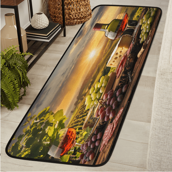 ADECORIVY Winery Runner Rug 2x6 Washable Runner for Hallway Non-Slip Kitchen Rug Runners Soft Entryway Floor Carpet for Hall Living Room Bedroom