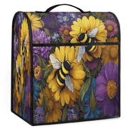 ADECORIVY Yellow Bee Flower Bumblebees Stand Mixer Dust Cover with Top Handle for KitchenAid 6-8 Quart Bowl-Lift