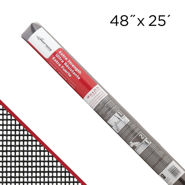 ADFORS Fiberglass Screen Roll, Extra Strength, 48 In. x 25 Ft