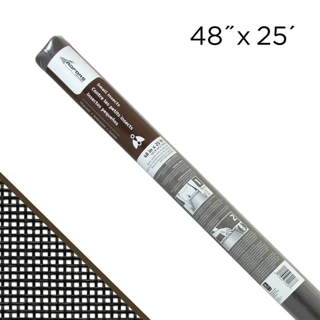 ADFORS Fiberglass Small Insect Screen Roll, 48 In. x 25 Ft. Charcoal