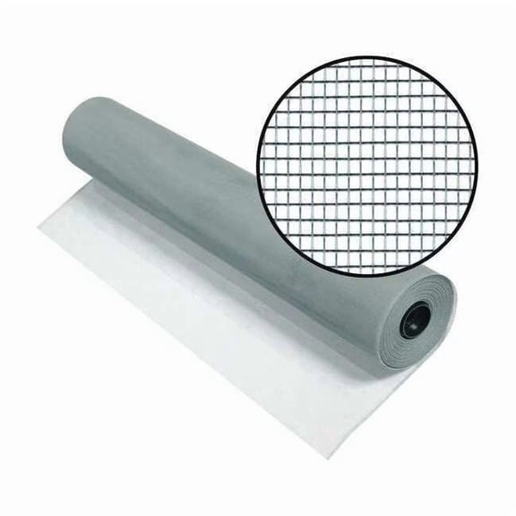 Door and Window Screen, Galvanized Steel, 36 in W, 100 ft L, 0.009 in Wire Dia, Gray 3007624