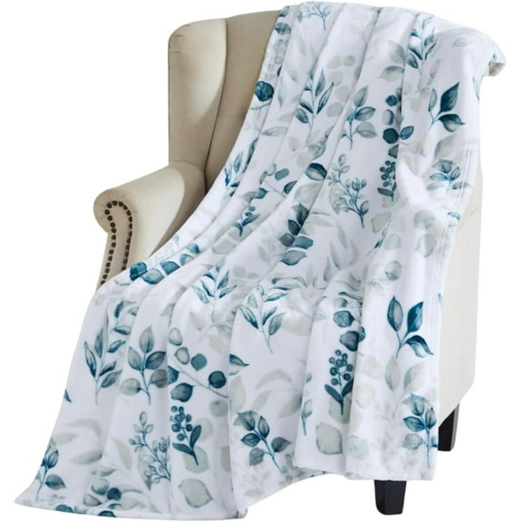 ADHART Navy Blue Throw Blanket : Velvety Soft, Navy Throw Blanket Durable Fleece Accent for Printed Blanket Bed or Couch Navy Blue Throw(Navy Damask and Paisley, 50x60 in) for Christmas gifts,holiday