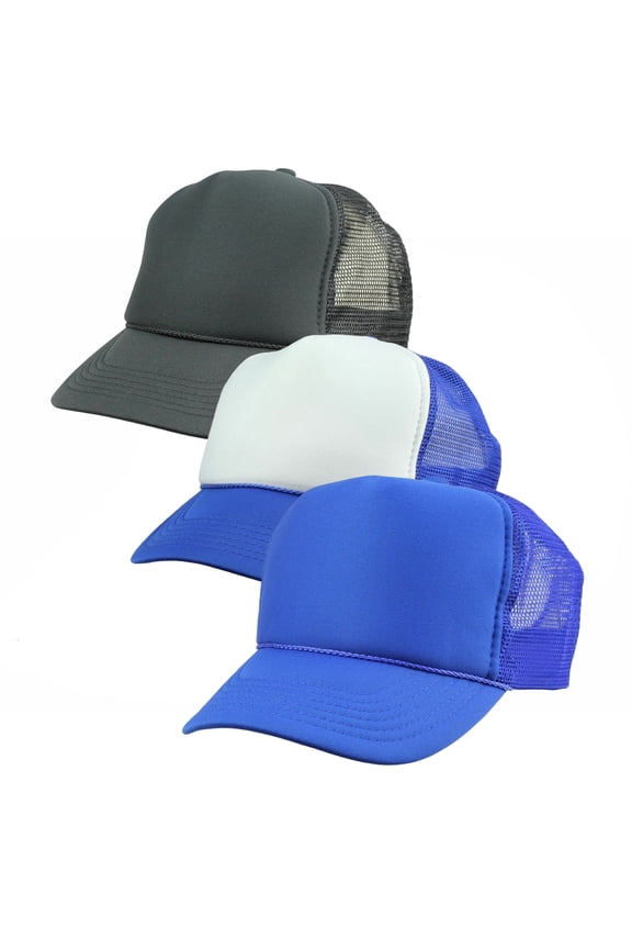 Sublimation Blanks Polyester Mesh Cap Mesh Hat Two Tone Trucker Mesh Cap with Adjustable Snapback, 3pcs per Pack,Customize Your Own Design Text, Photos, Image Logo Hat Hiphop Hat Baseball Cap