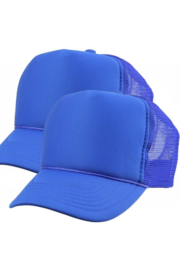 Sublimation Customizable Blanks Polyester Mesh Cap Mesh Hat Two Tone Trucker Summer Mesh Cap with Adjustable Snapback,2pcs per Pack