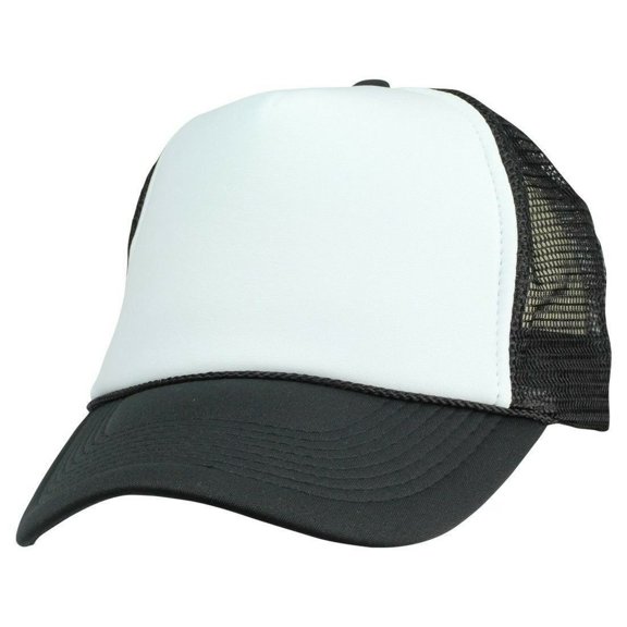 ADHART Trucker Hat Baseball Cap Structured Plain Design, Adjustable Size,Black Trucker Hat,Black Baseball Cap for Men Women Unconstructed Plain Cap