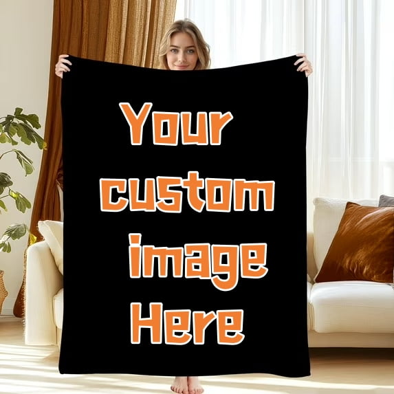 ADHART USA Print Custom Flannel Blanket - Soft Personalized Photo & Text Throw for Kids, Pets, & Adults, Multiple Sizes Available, Fast Shipping
