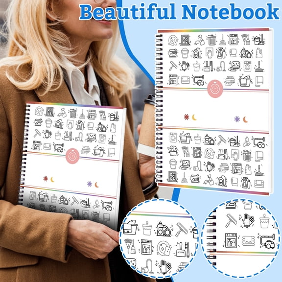 ADHD Annual Cleaning Planner Notebook, Personal Goal Management Journal, Visual Chore Tracker Organizer for Neurodivergent Home Use