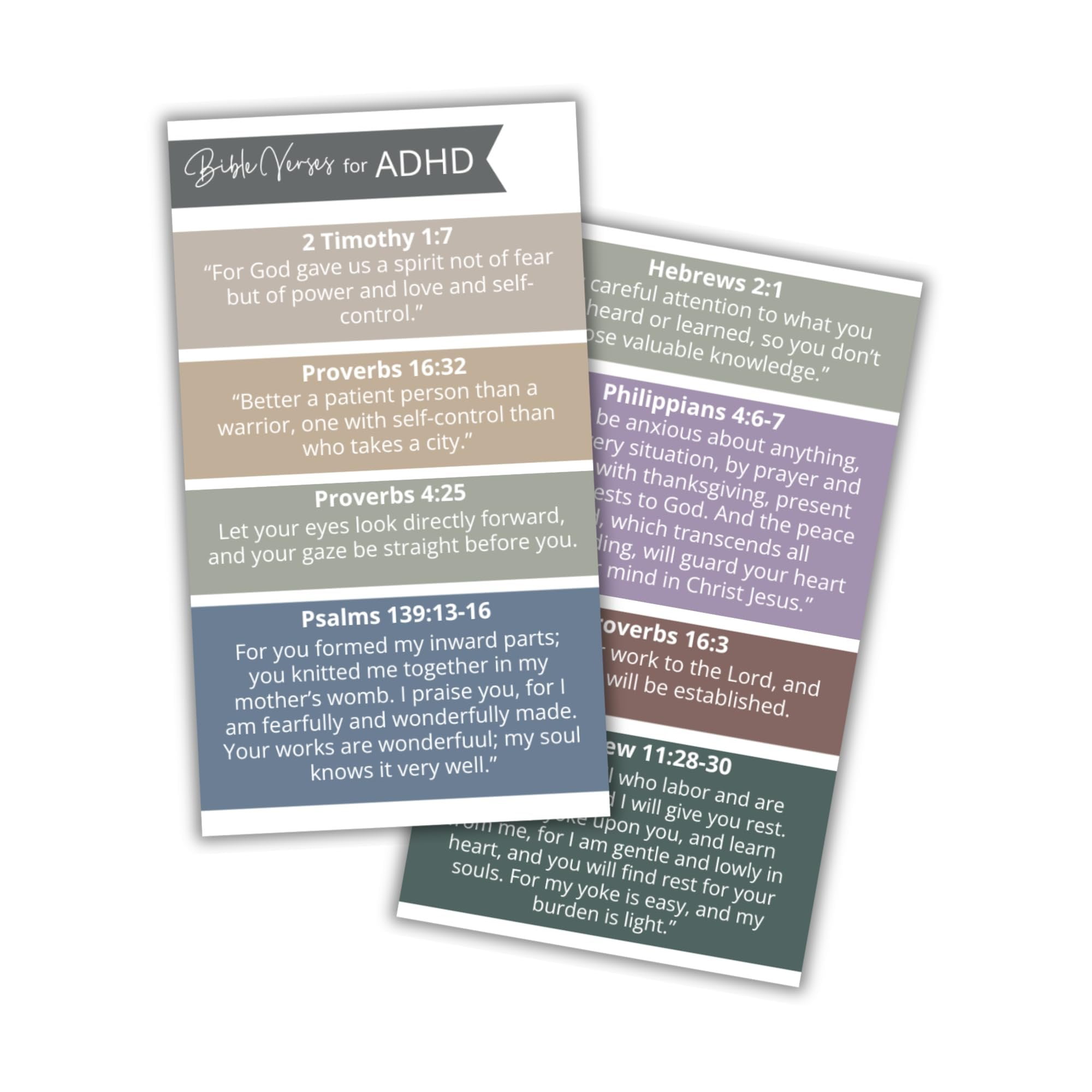 ADHD Bible Verses Wallet Cards 30pk 2x3.5 Handouts Pocket Guide for ...