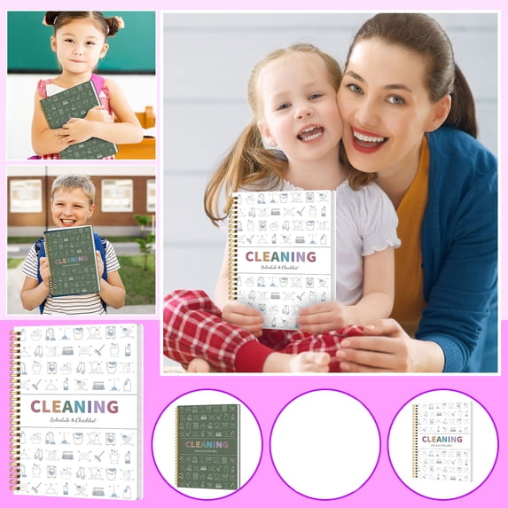 ADHD Cleaning 2026 Organizing Planner Cleaning Schedule and Checklist Notebook List Daily Weekly Monthly for Home Chore Chart Daily Planner Green 8.5 In