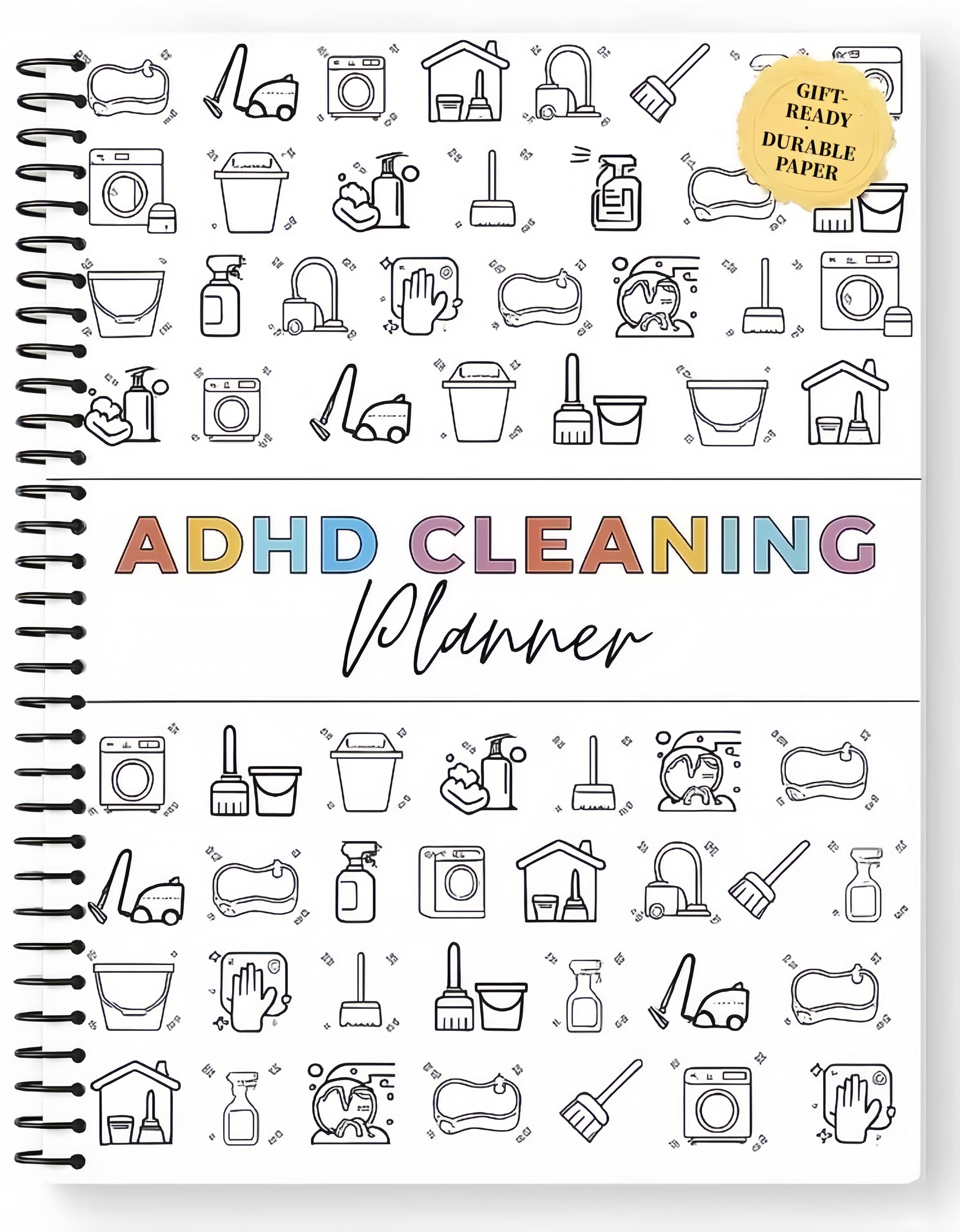 Cleaning Planner & Schedule Checklist Organizer Daily, Weekly, Monthly & Annual Chore Chart Notebook, Durable Household Management Journal for Home & Family Tasks, Gift-Ready