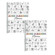 ADHD Cleaning & Organizing Planner 2pc Set – Editable Home Chore Notebook with Daily, Weekly, Monthly & Yearly Checklists for Family Home Management adhd planner for adults daily planner cute planner