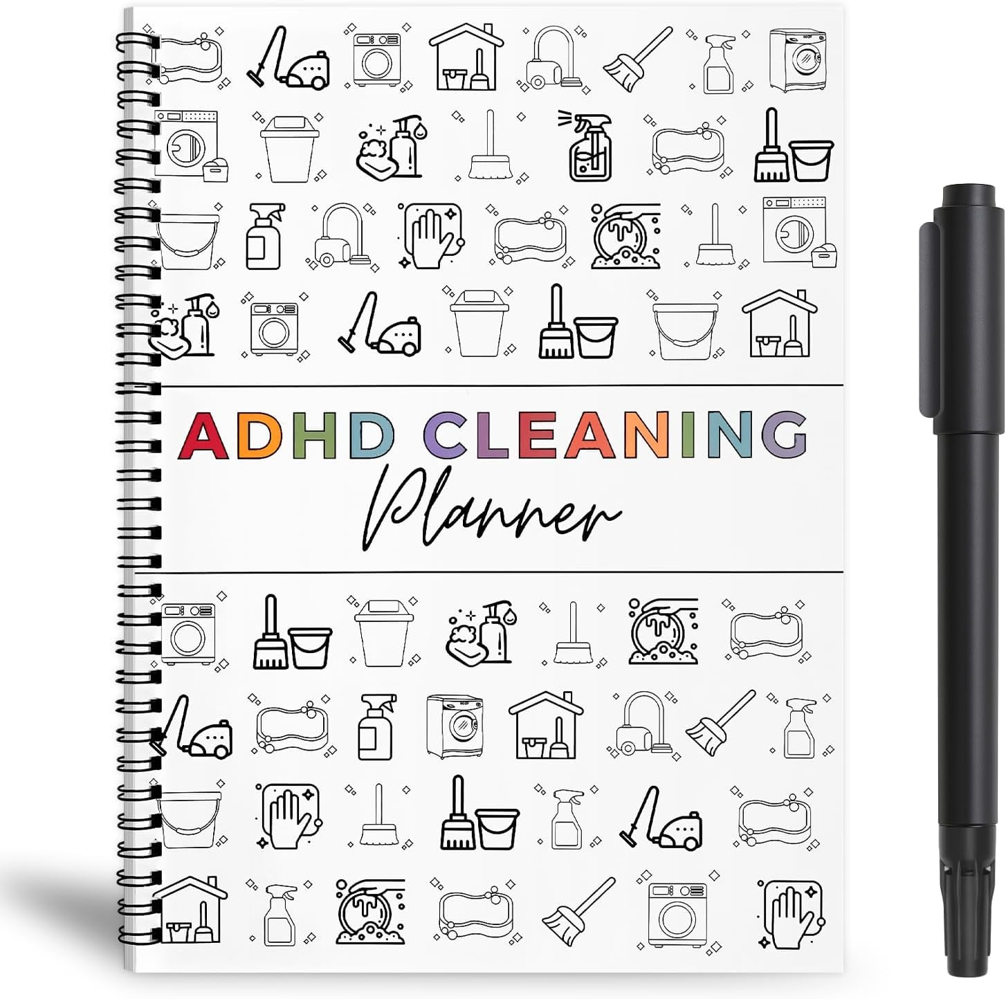 ADHD Cleaning and Organizing Planner with Pen - Daily Undated Cleaning ...