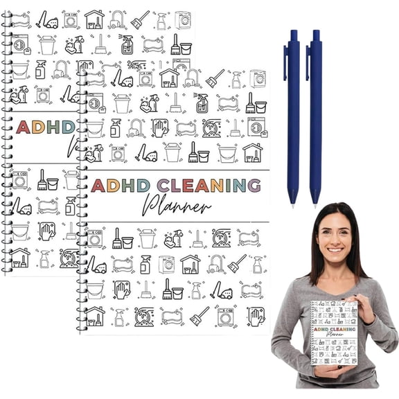 ADHD Cleaning Planner, ADHD Cleaning & Organizing Toolkit - Chore Planner, Focus-Friendly Checklists for Home, Weekly & Monthly Tidy Mind Organizer, Declutter Challenge Sheets