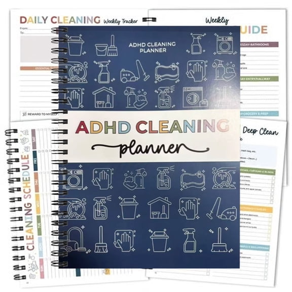 ADHD Cleaning Planner for Adults & Teens 2026 - Daily, Weekly & Monthly Household Chore Organizer with Checklists, Habit Tracker & Stress-Free Home Management System,the ultimate adhd planner
