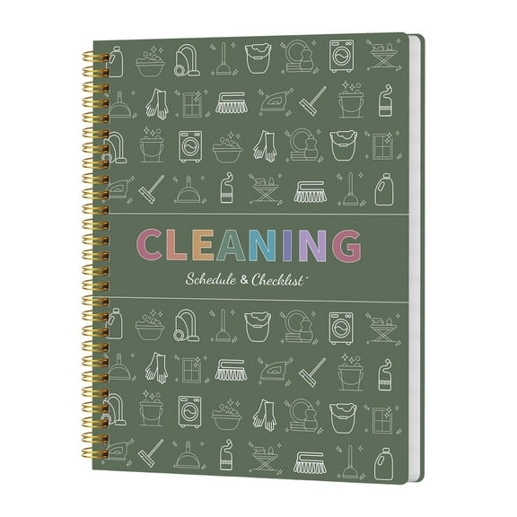 ADHD Cleaning Planner for Adults Women, ADHD Cleaning and Organizing Planner, Daily, Weekly and Monthly Household Cleaning Schedule and Checklist, 12-Month Chore Chart Notebook, 11" x 8.5", Green
