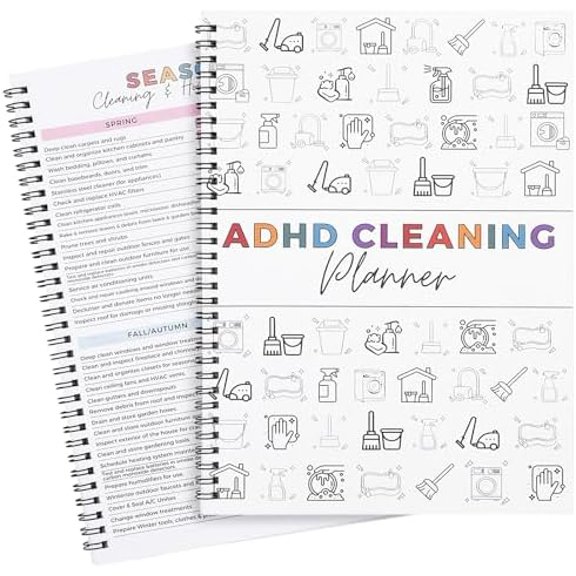 ADHD Cleaning Planner, Cleaning Schedule and Checklist Organizer, Daily Weekly Monthly Household Cleaning and Organizing Planner for Adults Women and Teens Household Notebook Gifts$$Office