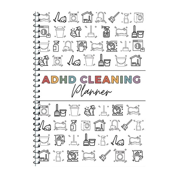 ADHD Cleaning Planner - Daily Weekly Monthly Household Chores Schedule & Checklist Organizer Notebook for Home, Customizable Task Tracker for Adults Teens cleaning planner