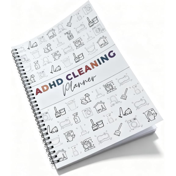 ADHD Cleaning Planner and Organizer, Spiral-Bound Home Management System with Daily, Weekly, Monthly Schedules, Chore Charts, Zone Cleaning Tasks, Laundry Checklist for Adults and Families