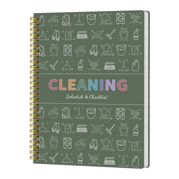 ADHD Cleaning Schedule Organizer Notebook – Daily Weekly Monthly Chore Checklist, Focus-Friendly Tool Kit for Adults & Teens Home Management Green