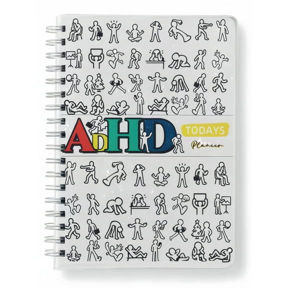 Refillable ADHD Planner Undated Weekly Planner for Adults, PVC Waterproof Cover, Rounded Corners, Productivity Journal with To-Do List, Habit Tracker, Budget & Goal Setting