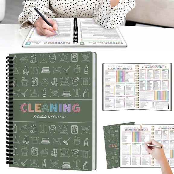 ADHD-Friendly Cleaning Planner With Daily Weekly Monthly Schedule And Household Checklist For Home Organization - Green