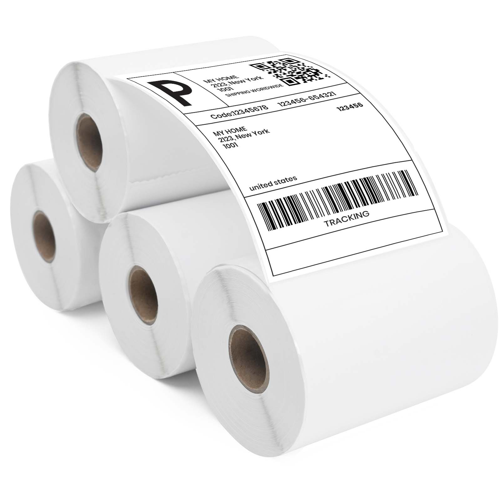 ADHES 4x6 Thermal Shipping Labels 4 Pack, 220 Labels per Roll (880 Total) – Strong Adhesive, Commercial Grade Direct Thermal Printer Labels for Mailing, Packaging, USPS, UPS, FedEx